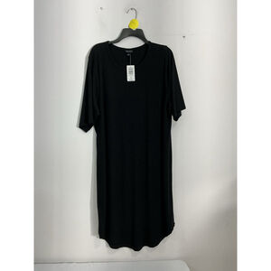 Womans Torrid Size 3 (3x) Black Short Sleeve Knit Pullover Shift Dress NWT